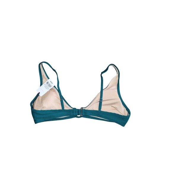 Shade & Shore Bikini Top L Women's Green Ribbed U Wire Adjustable Beach Summer - Picture 3 of 5